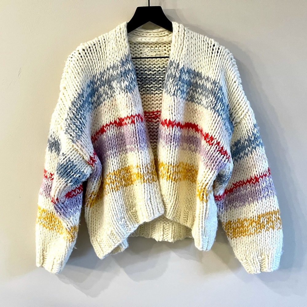 Anthropologie Chunky Knit Cardigan Bolero Multicolored XS/S EUC